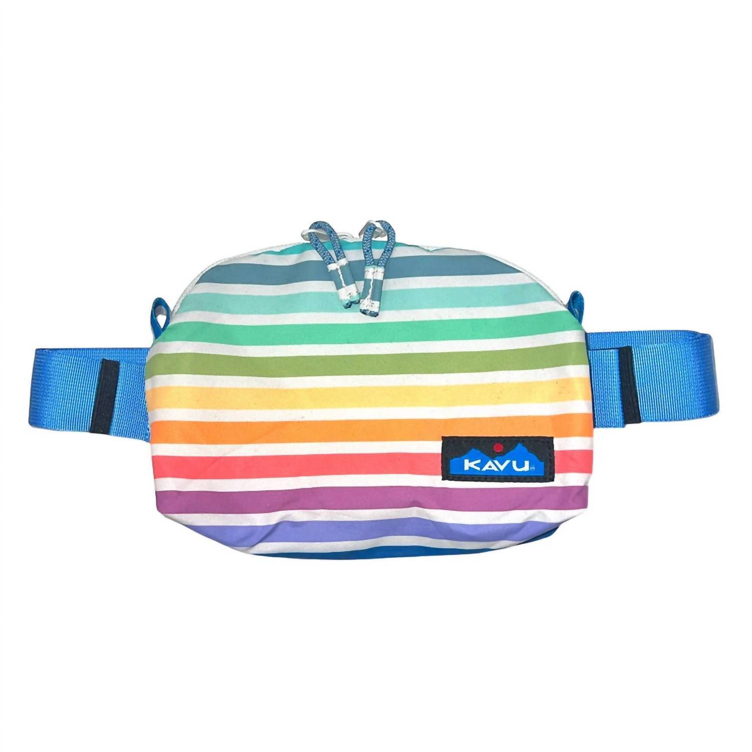 New Kavu Men's Pint Size Waist Crossbody Bag In Rainbow Stripe